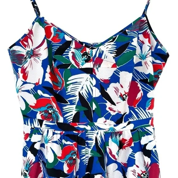 J. Crew mini  dress with spaghetti straps, fitted top, fully lined, tropical - Picture 3 of 15
